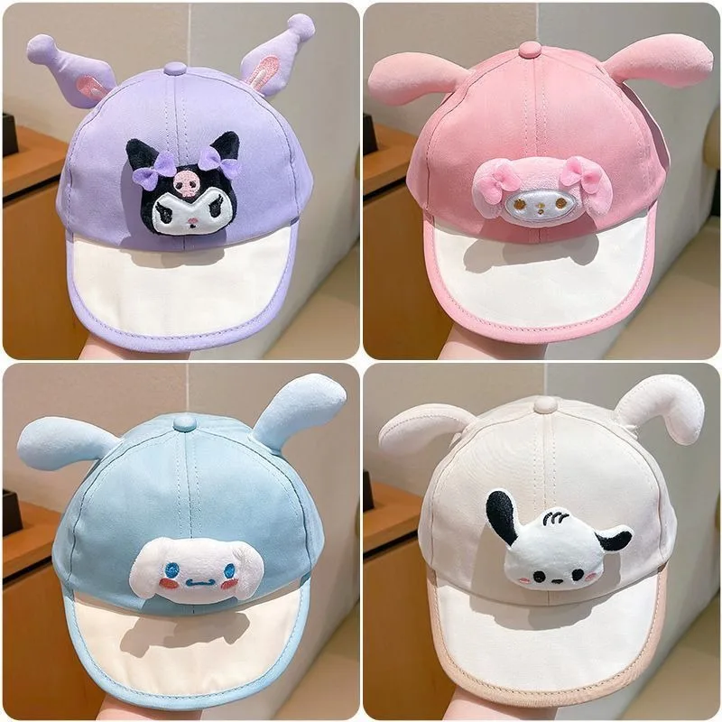 

My Melody Cinnamoroll Anime Kawaii Sanrio Lovely Doll Children Baseball Caps Cute Kuromi Sun Hats Baby Gifts for Girls Boys