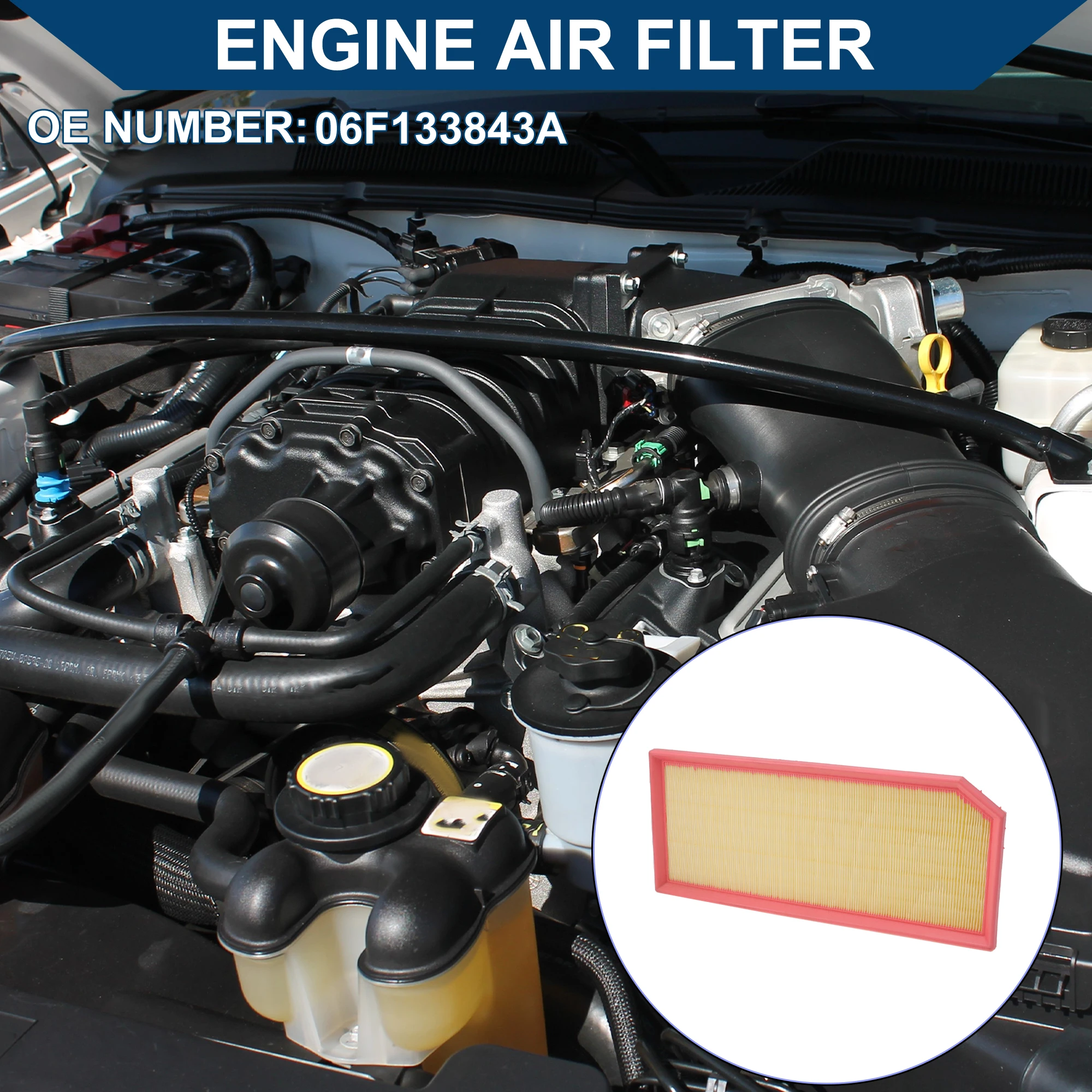 X فلتر هواء المحرك Autohaux رقم 06F 133843 أ لسيارة أودي A3 قاعدة 2.0L L4 - غاز 2006-2008 1 قطعة