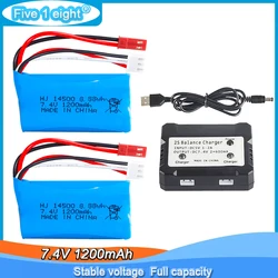 7.4V 1200mah 15C 14500 Lipo Battery JST Plug for old version TKKJ Skytech H101 H105 H103 INTEY H105 RC car boat aircraft toys
