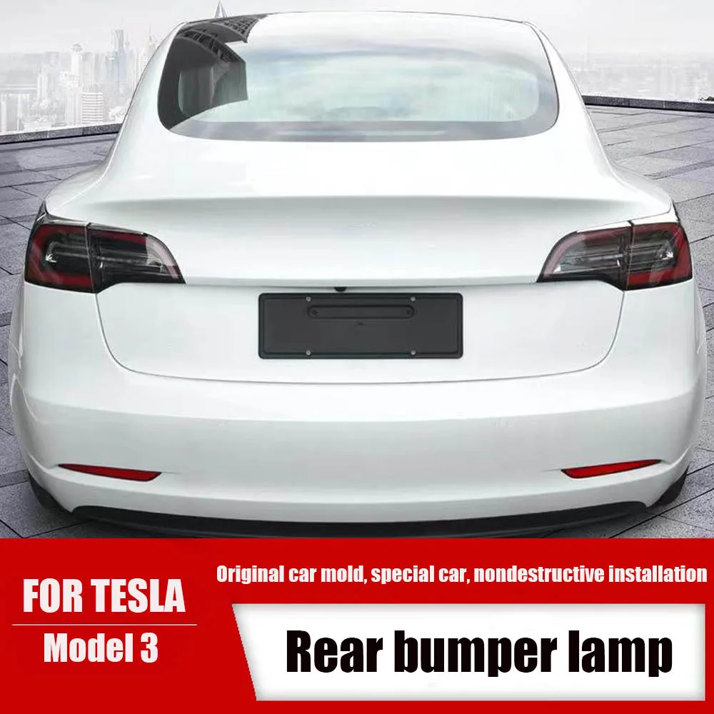 Rear Bumper Reflector For Tesla Model 3 Left/Right Rear Bumper Light Reflector Fog Lamp Reflector Warning Lamps Stop Lamps