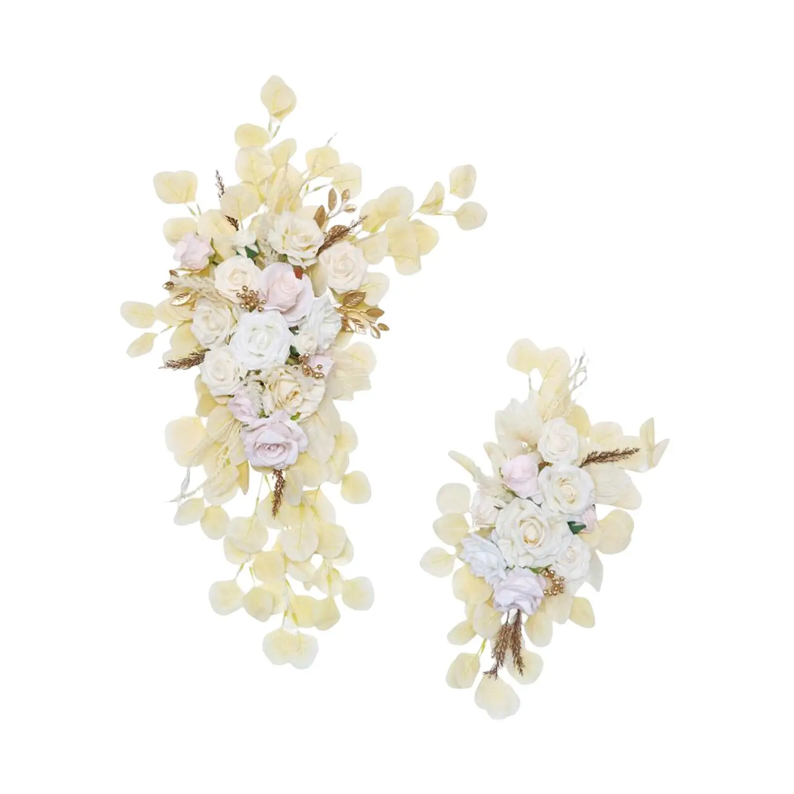 

2x Wedding Arch Flower Door Wreath Artificial Floral Swag for Window Party