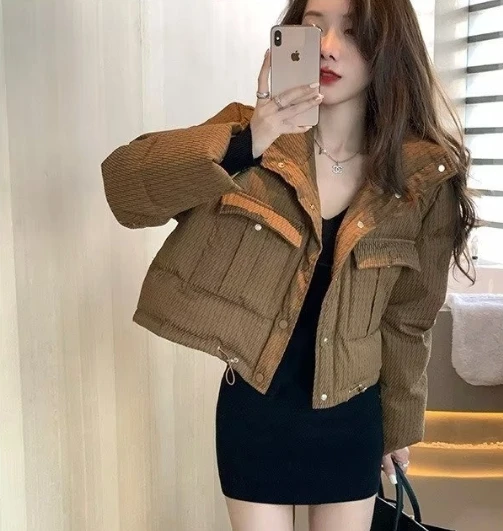 

Women's Coat New Street Style Fashionable Striped Ladies Long Sleeved Coat Trendy Popular Casual Versatile Female Short Jacket
