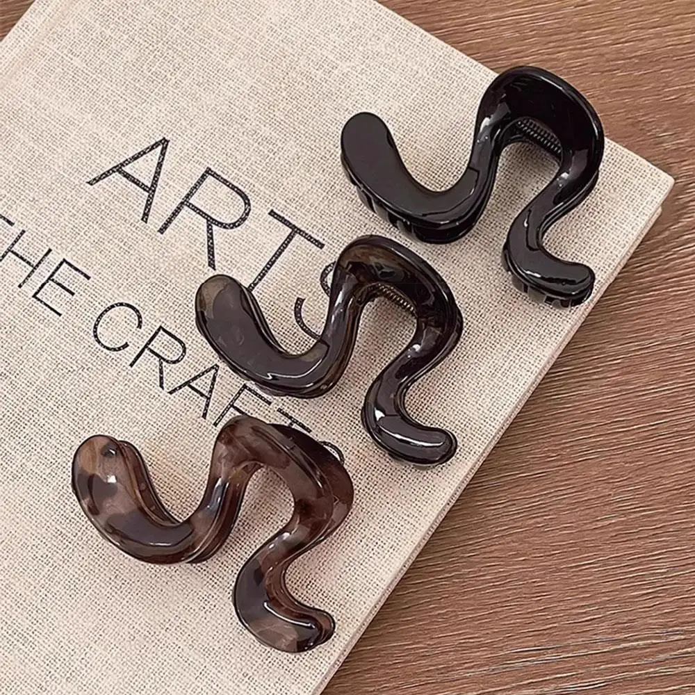 

Акриловая заколка для волос неправильной формы, волнистая заколка для волос, черепаховый зажим, высокий хвост, зажим в виде акулы, аксессуары для волос, головные уборы