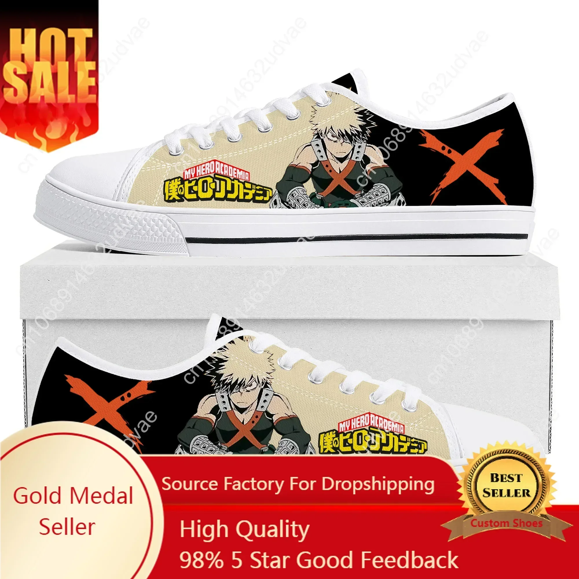

Manga Katsuki Bakugo My Hero Academia Low Top Sneakers Mens Womens Teenager High Quality Canvas Sneaker Couple Shoes Custom Shoe