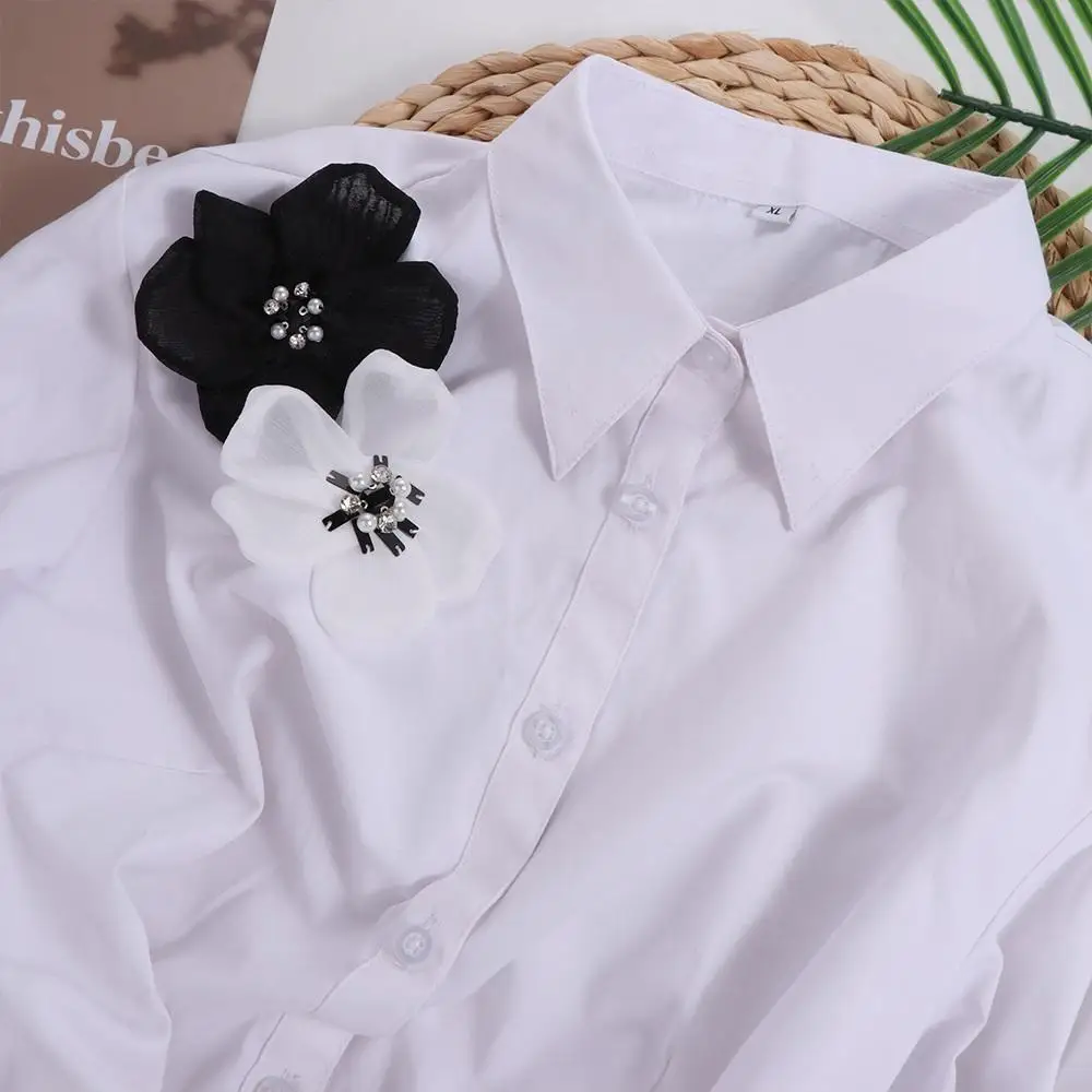 

DIY Craft With Pin Flower Appliques Pearl Clothing Brooch Clothing Patches Removable 3D Clothing Applique Clothes Decoration