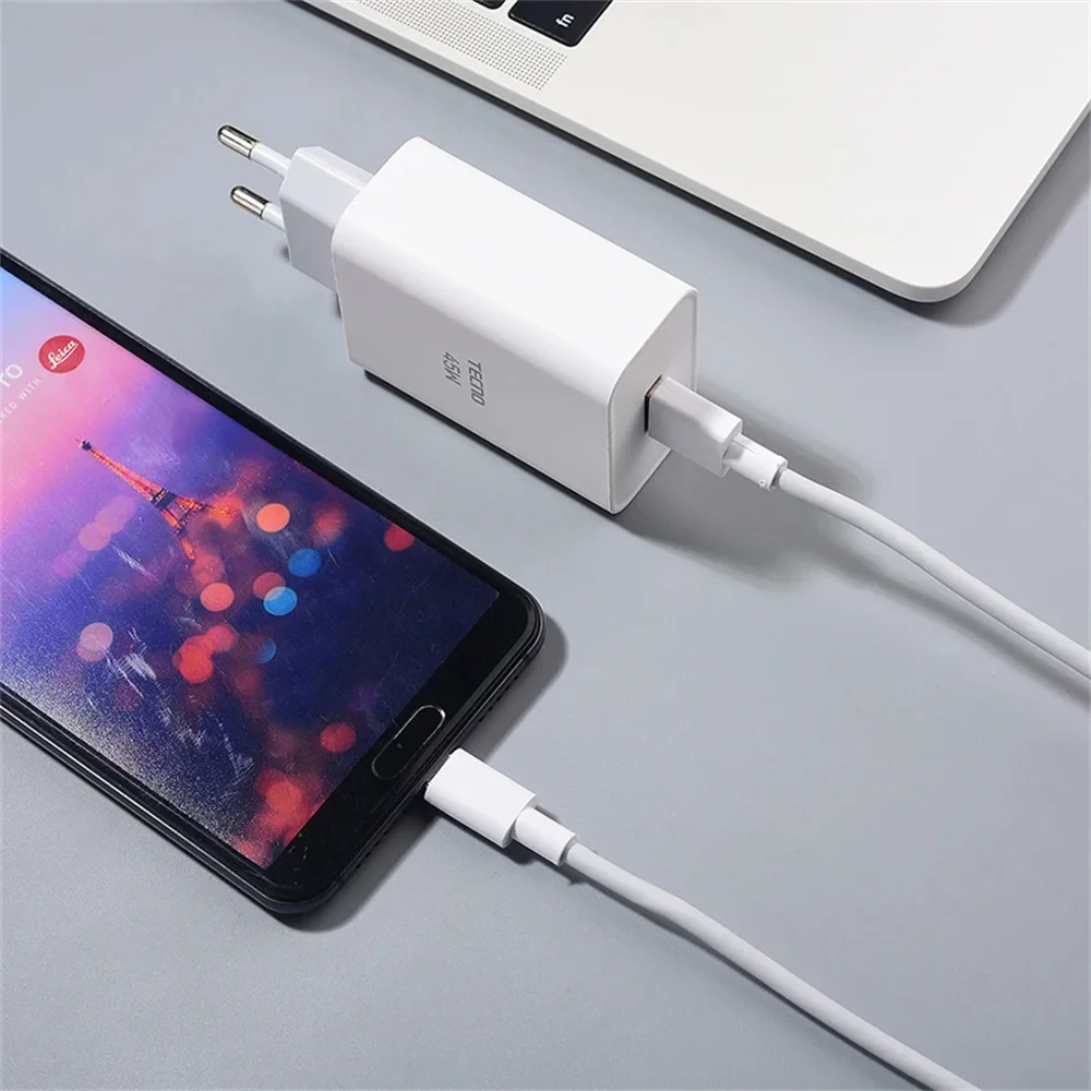 Tecno 45W Fast Charger EU Quick Charge Power Adapter USB Type C Cable For Tecno Spark 30 20 10 Pro+ Camon 20 30S 40 Pro Pova 6 5 - náhled 5