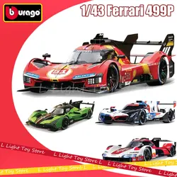 ブラーゴ-ランボルギーニカーモデルsc63,ダストカバー,ルマンズラリー,チャンピオンbwm,hybird v8,ポルシェ963, 499p,24h, 1:43