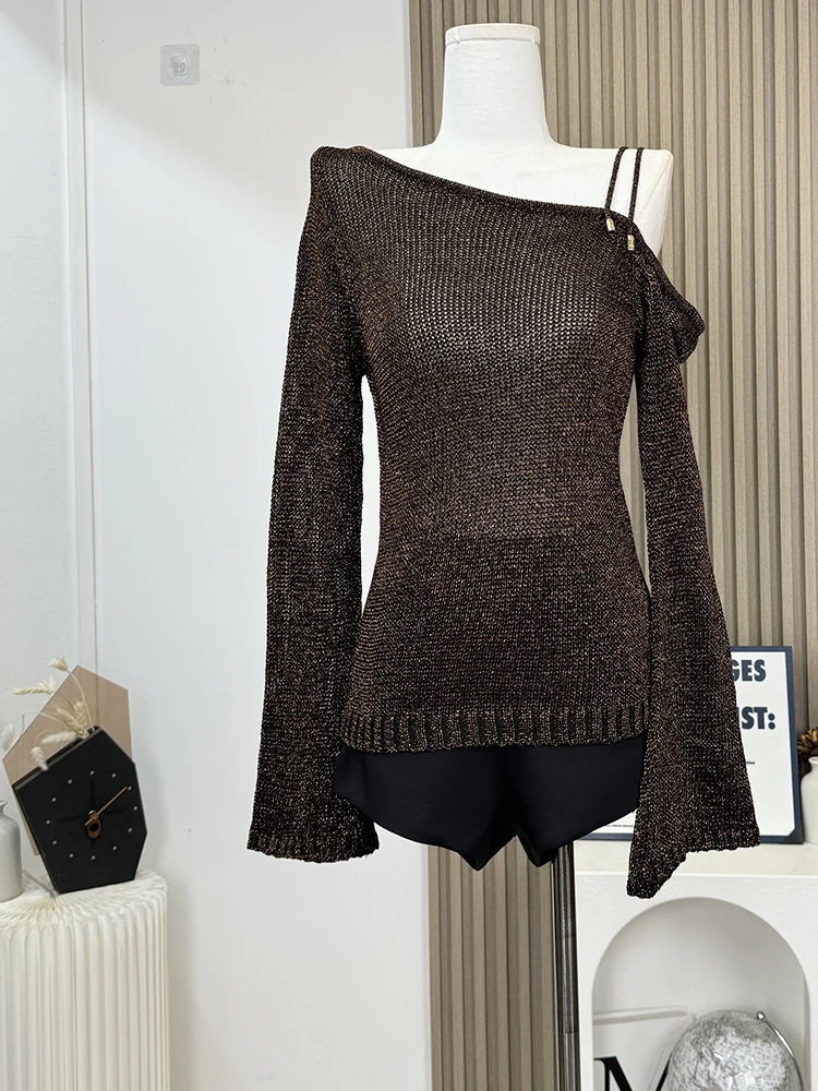 Autumn Winter Woman Korean Fashion Sweater Jumper Gyaru Coquette Knitwear Long Sleeve 2000s Aesthetic Y2k Old Money Tide Design