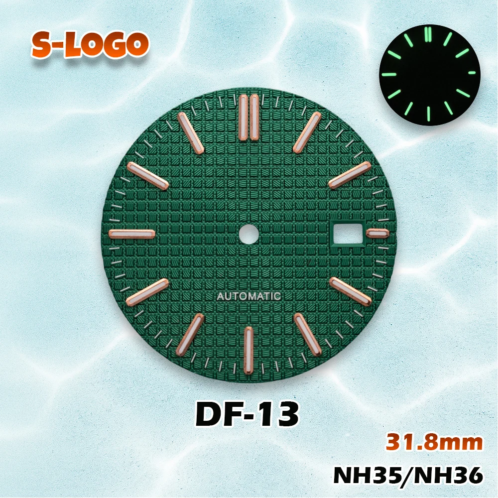 Man watch 31.8mm Royal Oak Dial S Logo Mod NH36/NH35 movements Green Luminous Watches for men Watch Modification Accessories