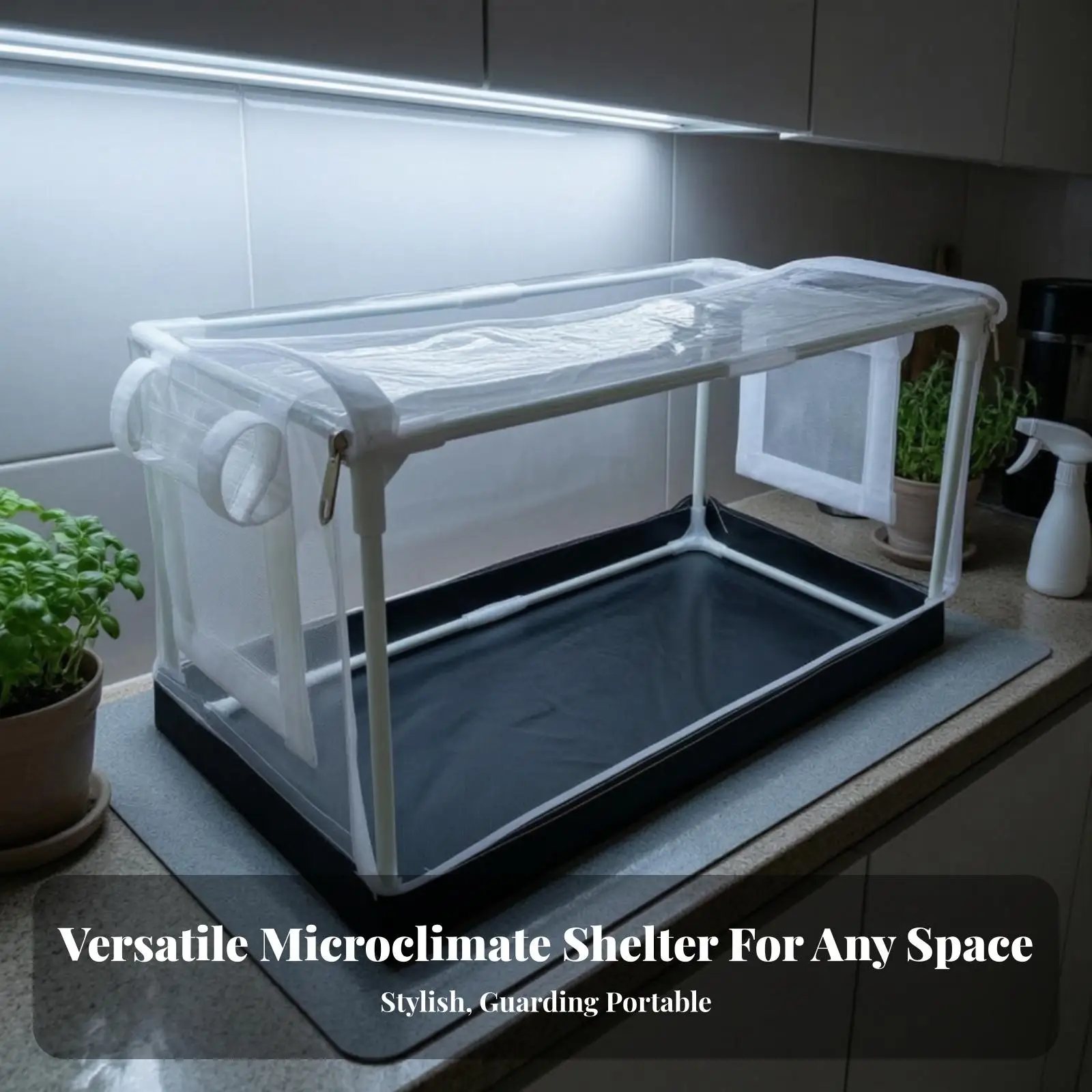 Mini Greenhouse with Transparent PVC Cover and Ventilation Openings for Seedlings Flowers Small Space Gardening