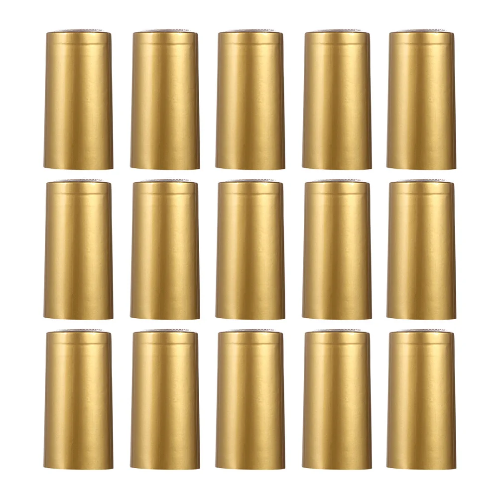 

50pcs Gold PVC Bottle Caps Heat Shrink Membrane Sealer for DIY Winemaking Supplies Strong Protective Seals
