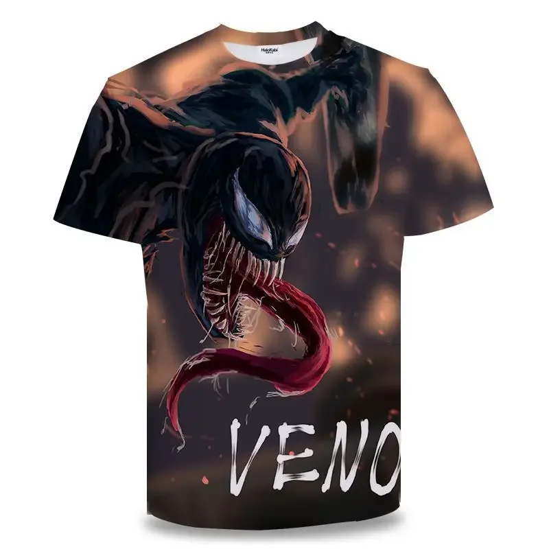 

Summer Venom Men's T-shirt 3D Printing Marvel Short Sleeve Fashion Children Boys T-shirt Oversized Men's Venom T-shirt