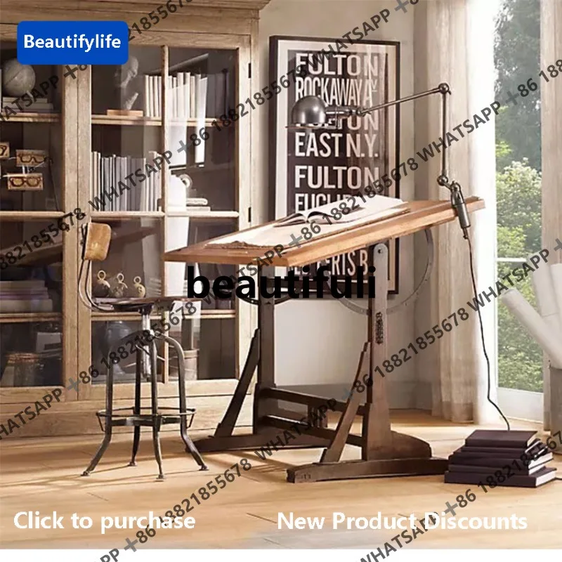 D183 Art Calligraphy Table Iron Lifting Painting Drawing Table Desk Designer