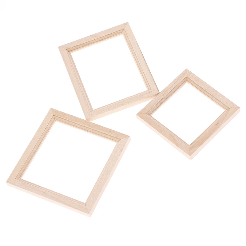 1Pc 1/12 Dollhouse Miniature Wood Photo Frame Simulation Furniture Model Accessories