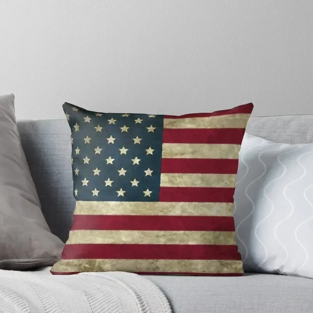 

Vintage American flag Throw Pillow Cushion Cover Luxury Cushion Cover Room decorating items pillow