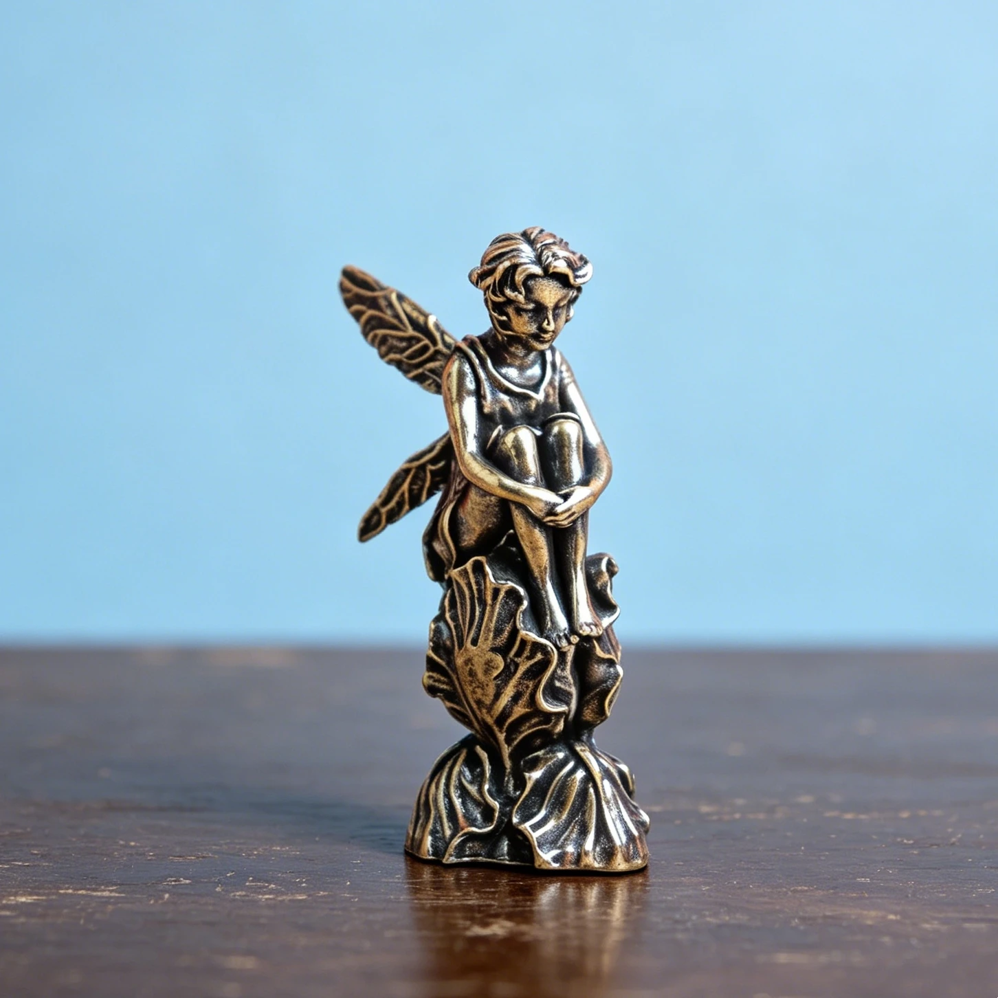 Vintage Fairy Figurines Collectible - Vintage Brass Fairy Figurine Fantasy Decor