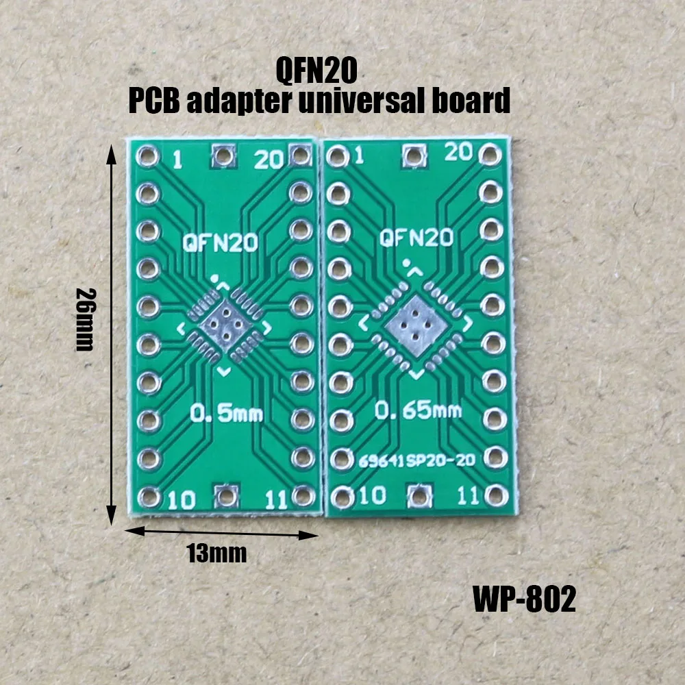 1pcs QFN32 QFN40 QFN20 LGA16 QFN16 Adapter  Converter Plate Pinboard Patch SMD to DIP 0.5mm 0.65mm Spacing Transfer Board