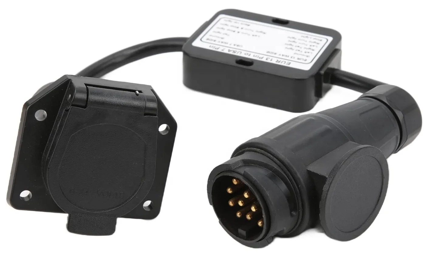 European 13-Pin to American 7-Way Trailer Light Converter Round Plug - view 4
