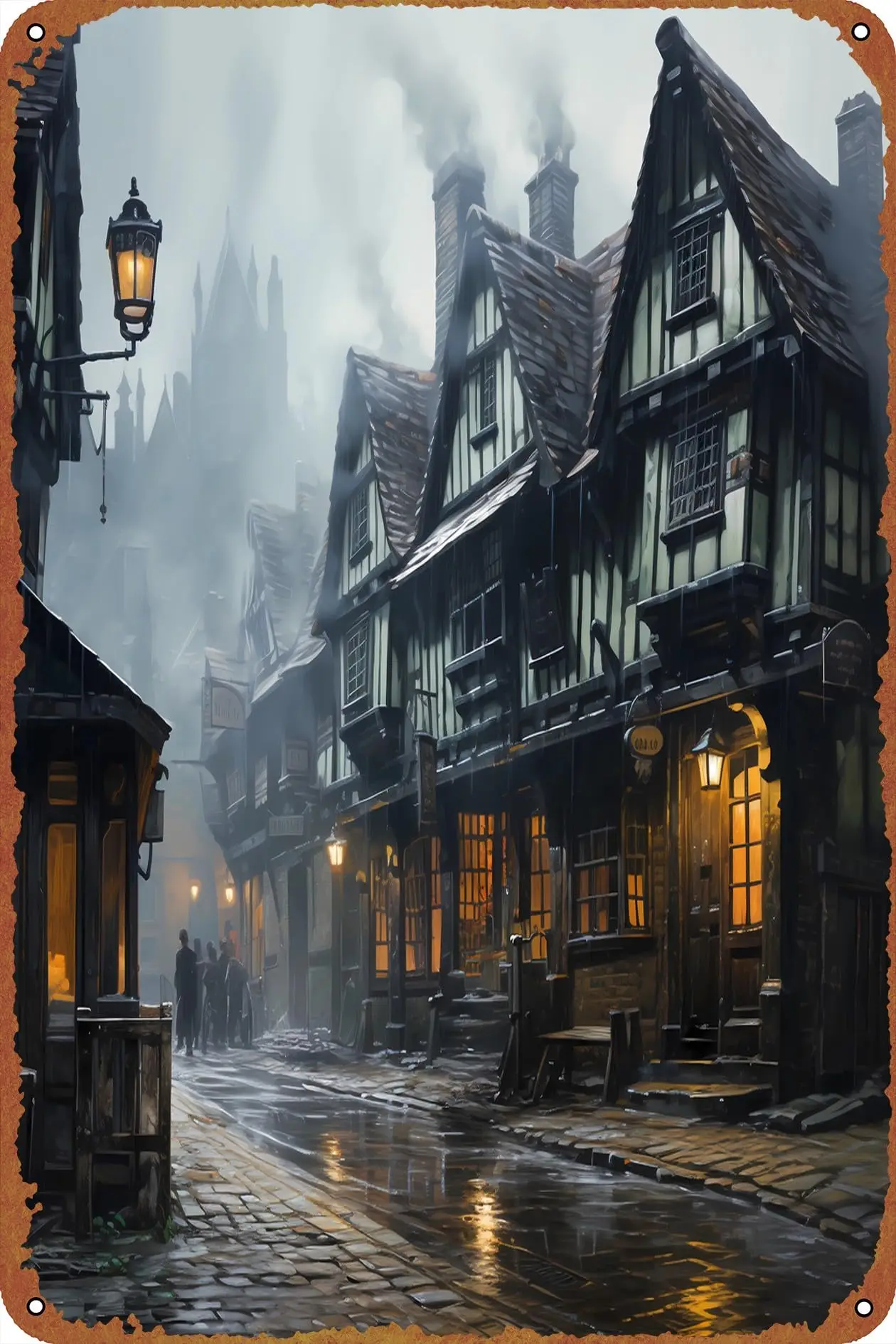 Diagon Alley Poster Tin Sign Metal Sign Retro Wall Decor for
