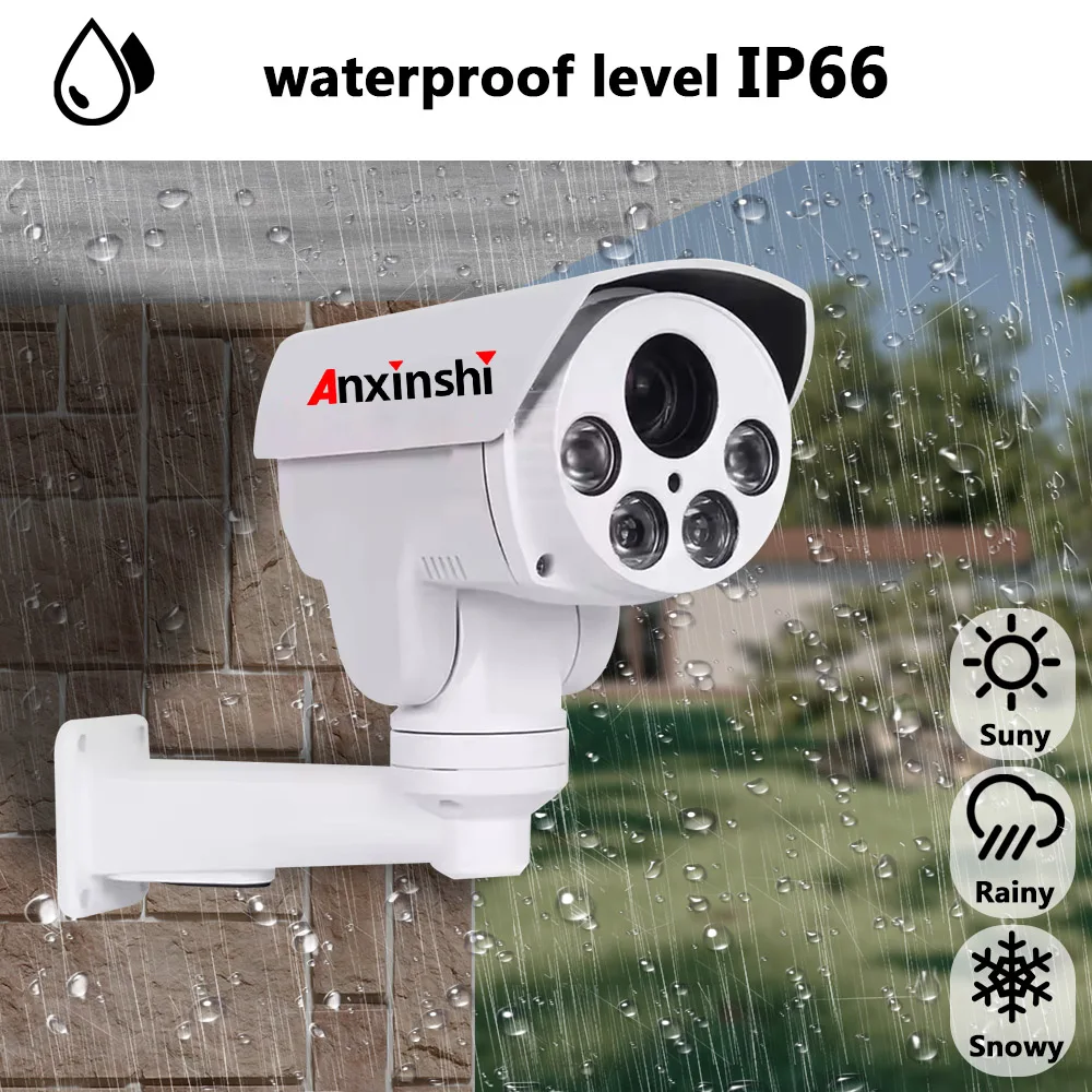 Telecamera bullet PTZ IP IR 8MP 12XZOOM 80M P2P Telecamera di sicurezza IP66 diurna e notturna Telecamera CCTV