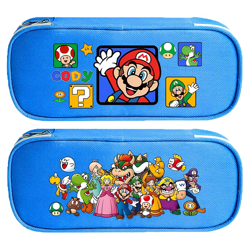 Estuche de Lápices de Moda Super Mario Bros para Estudiantes, Estuche de Lápices de Anime y Dibujos Animados, Bolsa de Lápices Bonita para Estudiantes, Bolsa de Almacenamiento de Papelería de Gran Capacidad