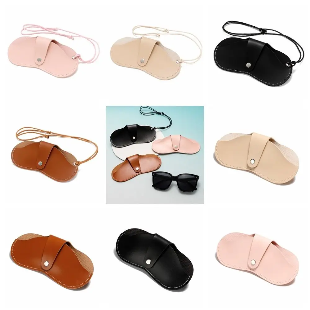 Pu Leather Glasses Storage Bag Solid Color Multi-Function Sunglasses Storage Clip Eyewear Protector Glasses Bag Eyeglasses Case