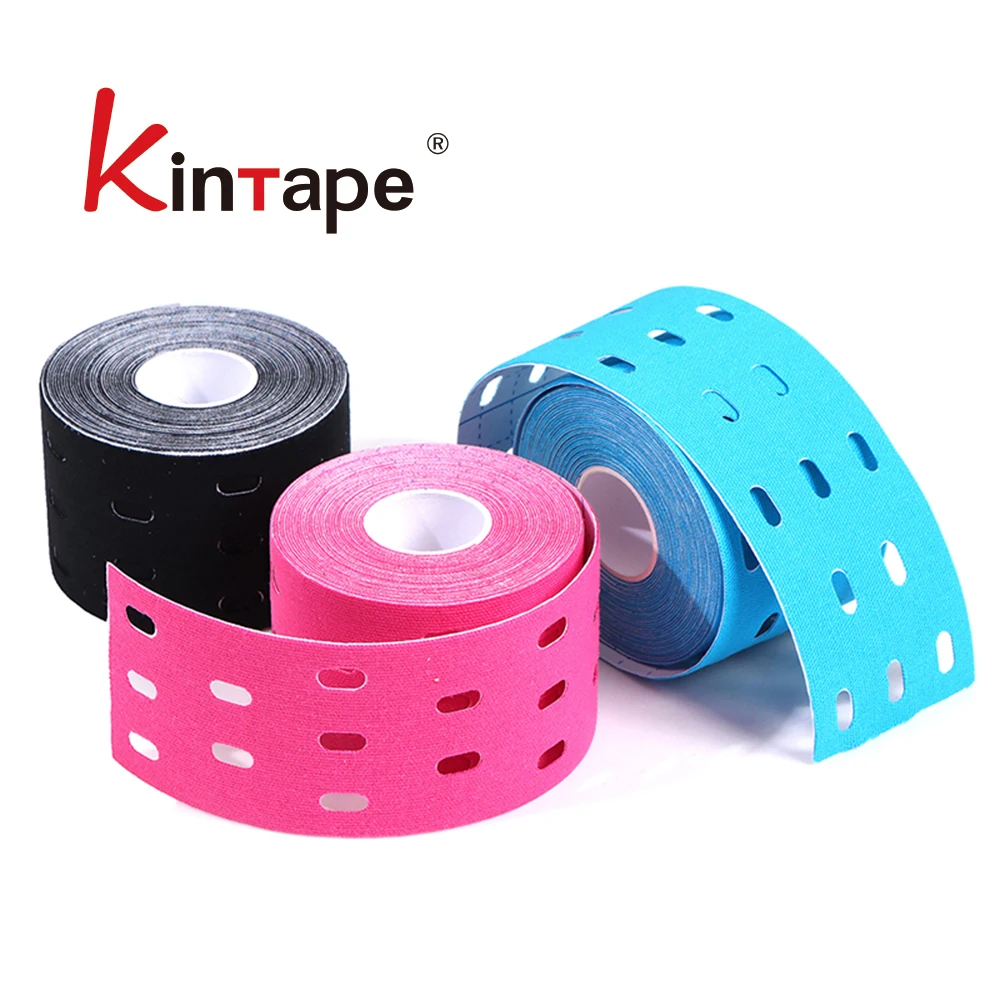 5cm Punched Cotton Kinesiology Tape with Hole Muscles Care Elastic Physio Therapeutic for Sports Protection