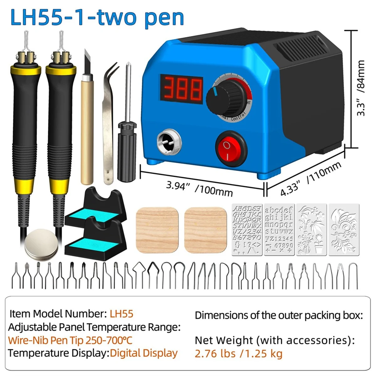 

, Wood Burning Tool, Digitally Adjustable Temperature Wood Burner Kit, Wood Burner Tool Kit US Plug