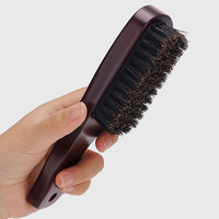 2Pcs Compact Boar Bristle Beard Brush With Wooden Handle Mens Mustache Styling Tool Portable Grooming Kit For Hair And Beards