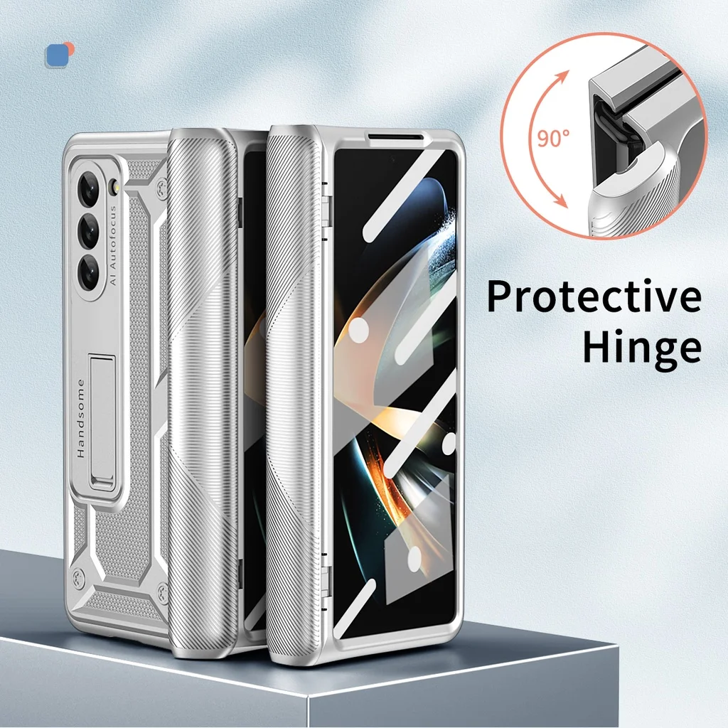 Magnetic Hinge Bracket Case For Samsung Galaxy Z Fold 5 4 3 2 5G Cover Full Protection With Lens Film Protection case