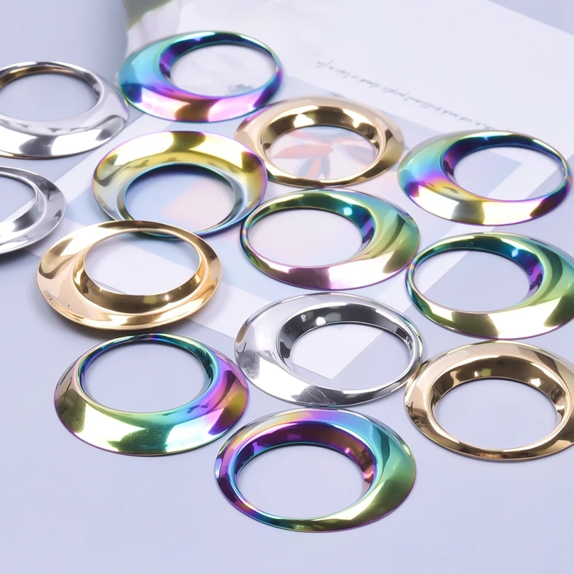 6Pcs/Lot Stainless Steel Assorted Big Hammered Irregular Charms DIY Embossing Round Heart Earrings Pendant Jewelry Material