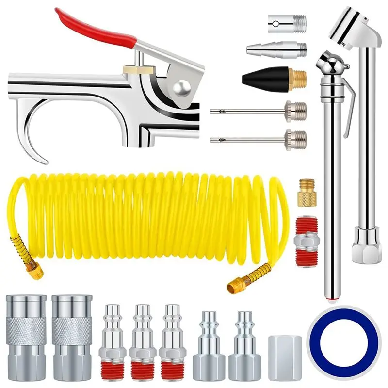 DT19-Universal Air Compressor Pump Hose And Straight Pneumatic Tube With Quick Connect For Professional Dust Blowing