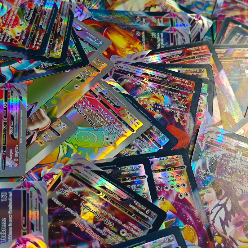 Pokemon TCG GX & VMAX Cards 100/200PCS English Version Rare Holographic Full Art Trading Cards for Fans Collection Birthday Gift view 3