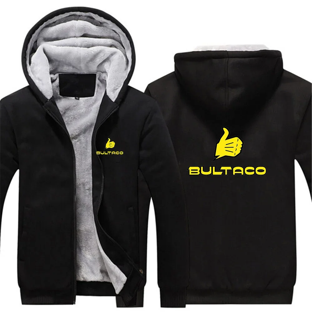 

Bultaco Cemoto Motorcycles 2024 Men's New Autumn Winter Hight Quality Thickened Hoodie Overcoat Jacket Keep Warm Casual Coats