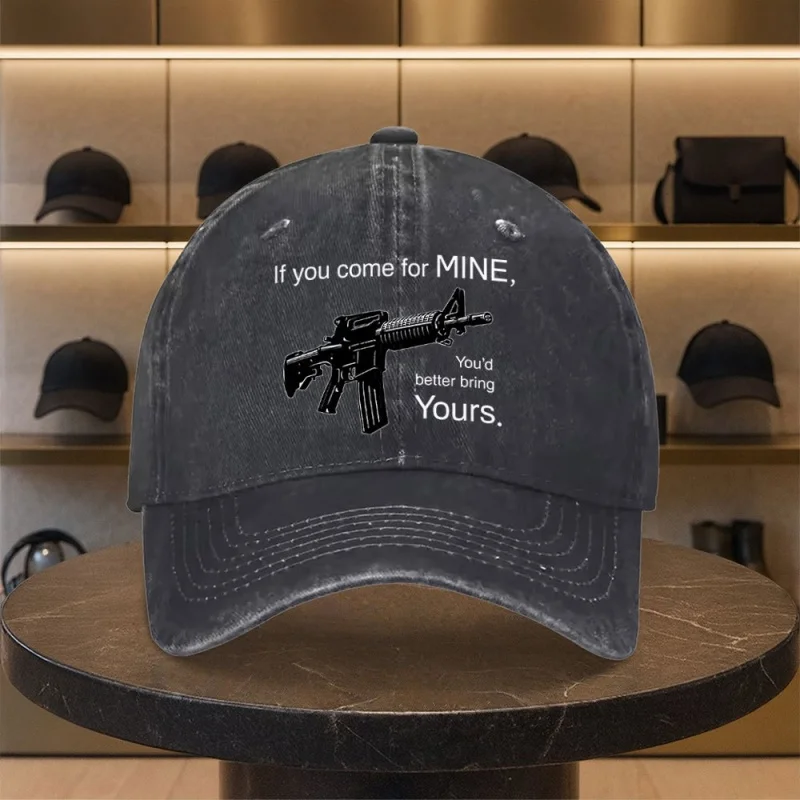 Adjustable Unisex Retro Gun Print Baseball Cap with Rifle Shotgun Shells Design Lightweight Outdoor Shooting Casual Hat Black
