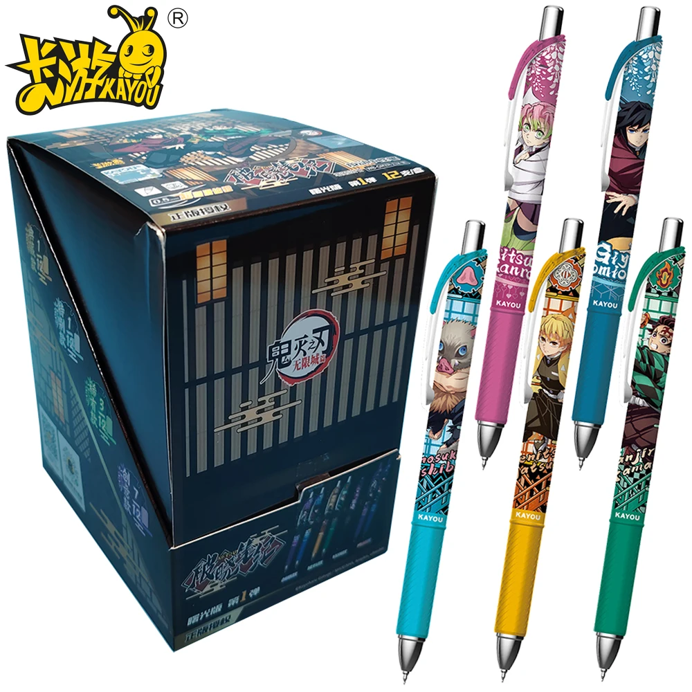 

Ручка-роллер Kayou Demon Slayer: любимая гелевая ручка фанатов аниме с изображением главного героя, эксклюзивная, в слепой коробке, забавные канцелярские товары