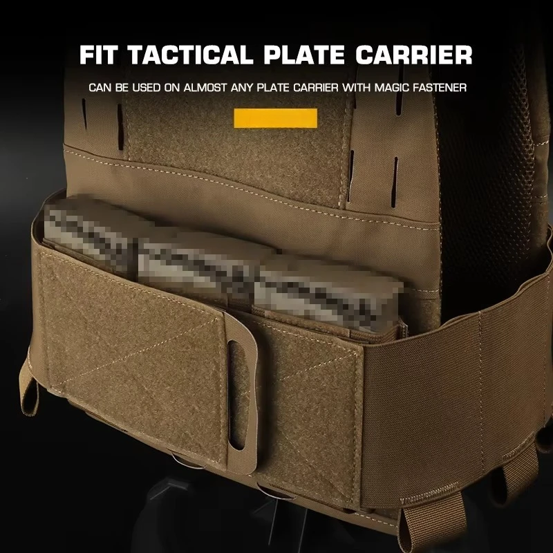 Tactical Triple 7.62 Magazine Pouch Built-In Type MAG Bag for Plate Carrier Chest Rig Vest Insert Hunting Accessory - view 6