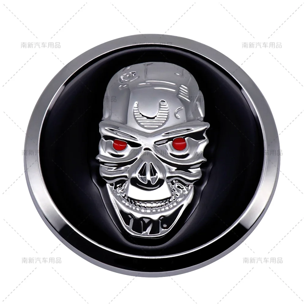 Automobile round metal skull labeling body stickers three-dimensional rear logo decoration stickers modified