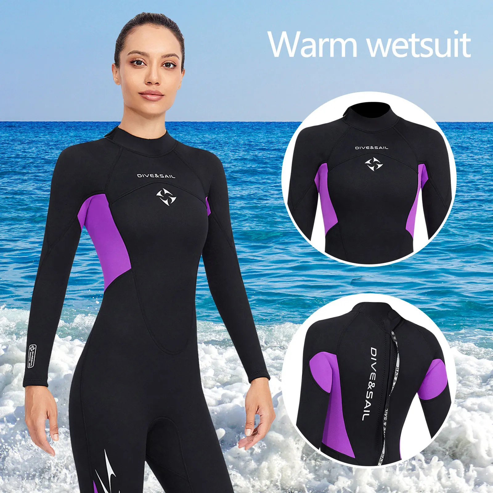 Neoprene Wetsuit ผู้หญิง Surf ชุดดําน้ําอุปกรณ์ตกปลาใต้น้ํา Spearfishing Kitesurf ชุดว่ายน้ําชุดประดาน้ําอุปกรณ์