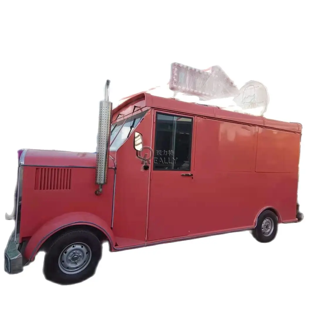 

IN Stock Electric Fast Mobile Food Truck Outdoor Food Cart United States Standards Hot Dog Vending Cart Ice Cream Food Trailer