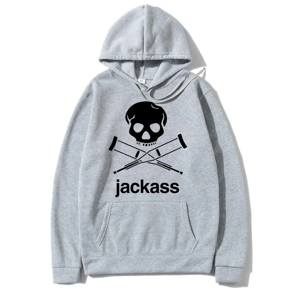 Jackass – sweat à capuche noir avec Logo graphique imprimé pour homme et femme, vêtement Streetwear décontracté, surdimensionné, mode Vintage, ample