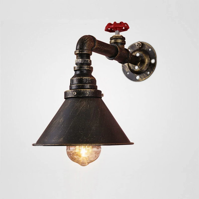 Loft Antique Industrial Aisle Bar Wall Lamp Clothes Shop Balcony Cafe Wall Light Tv Background Home Decor Water Pipe Wall Lamp