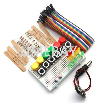 5PCS   UNO R3 Development Board Learning Kit Parts Pack with LED Light 400 Hole Bread Button Resistance DuPont Wire