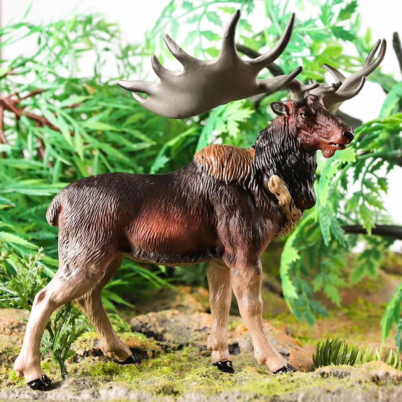 Children Simulation Animal Toys Ancient Animal Solid Big Horned Deer Model