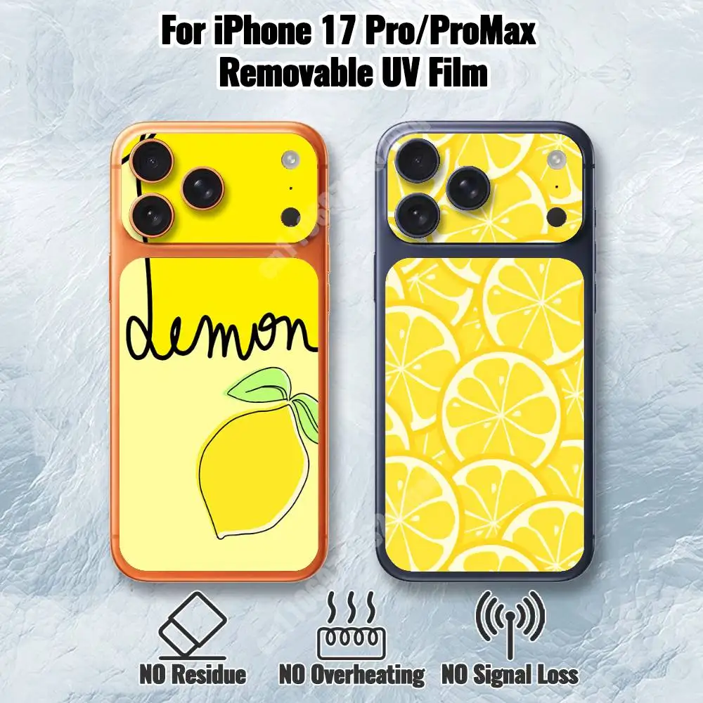 

Lemon Summer Fruit Pattern Removable UV Film for iPhone 17 Pro 17 ProMax Protective Sticker