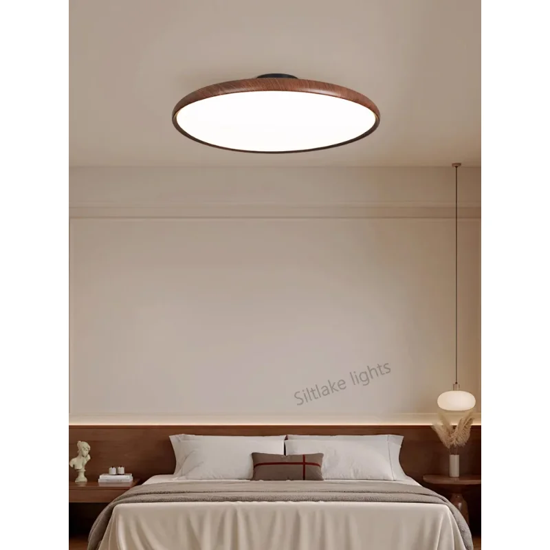 

Потолочный светильник для спальни, современный, простой дизайн, цвет орех, креативные светодиодные светильники для комнаты, защита глаз, лампа для учебы, светильники для гостиной