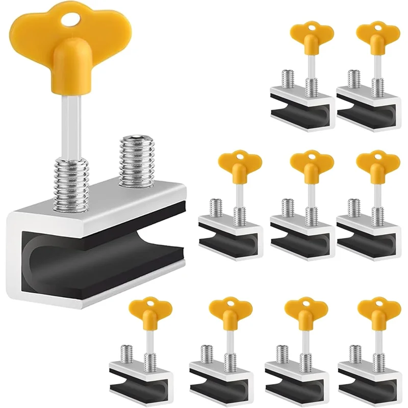 AB15-Adjustable Sliding Window Lock Set-10 Pieces Includes Keys-For Vertical& Horizontal Windows/Doors, Home Office Patio Bedroo