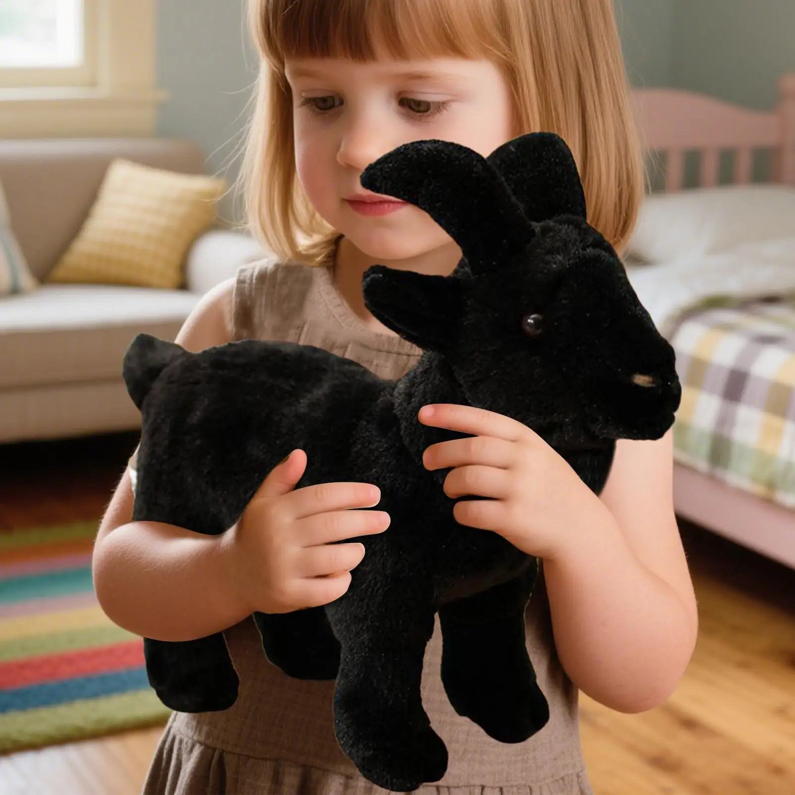 30 سنتيمتر مزرعة الحيوان ألعاب من نسيج مخملي لينة لطيف محاكاة أسود أبيض الماعز جبل محاكاة ألعاب من القطيفة دمية طفل الأطفال هدية #4