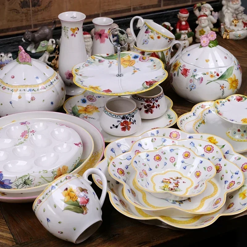 German Weibao Christmas Tableware Flat Plate Round Dinner Plate Cake Plate Mug Teapot Coffee Cup Soup Salad Dish Dishes