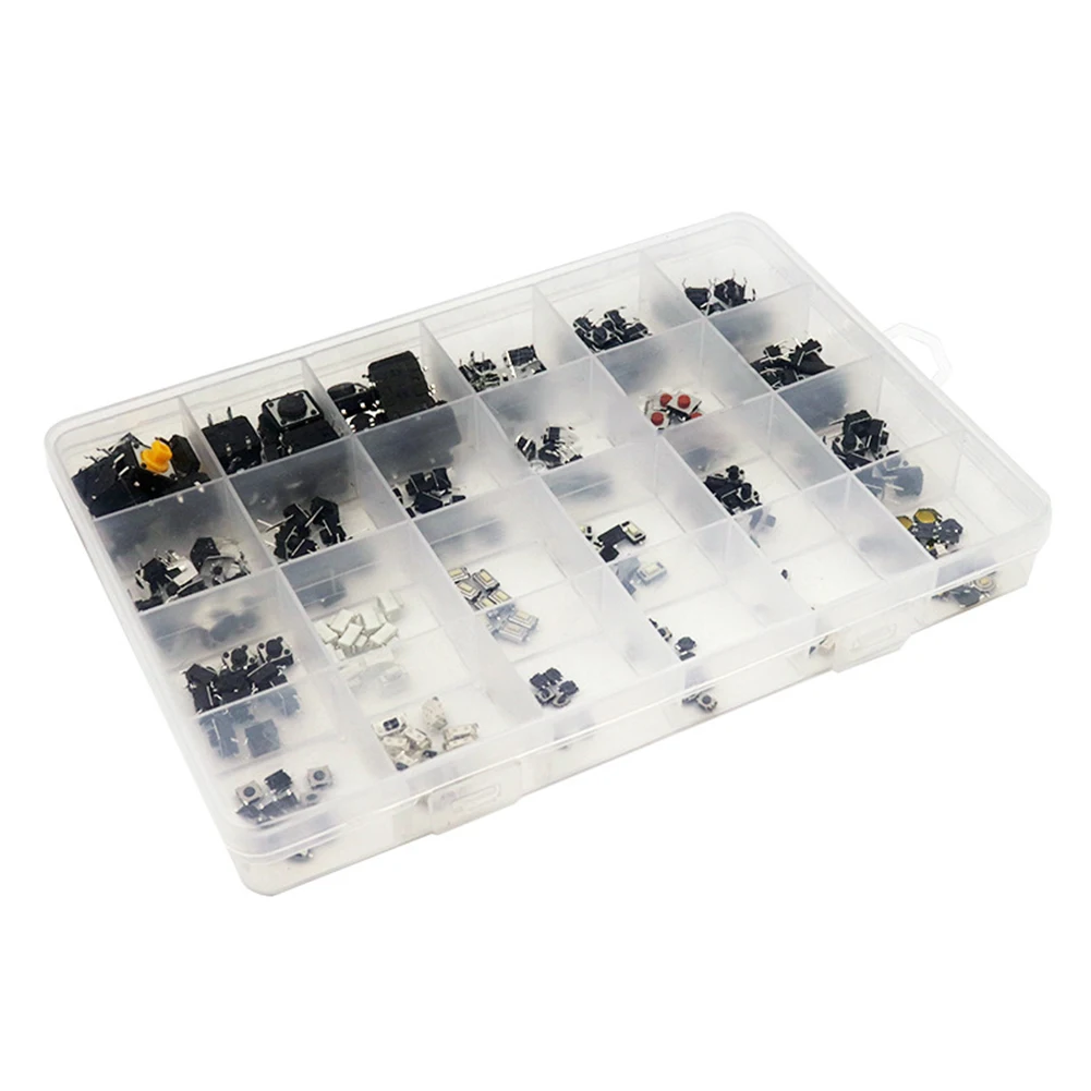 

250Pcs 25Types Values Tactile Push Button Switch Momentary Tact Assortment Tactile Switch M-icro Switches Electrical Equipment